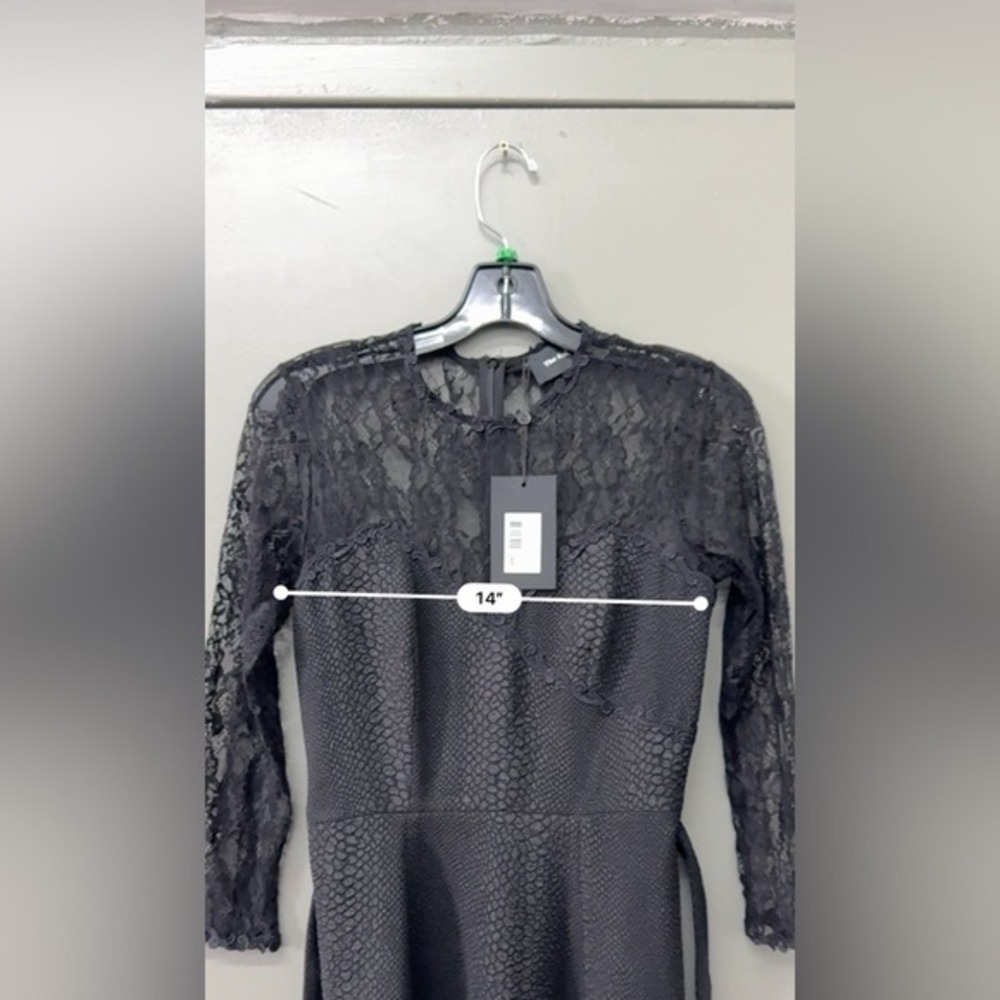 The kooples‎ black Relief Crepe Lace dress NWT woman's size 0 US size 2 - Picture 9 of 10